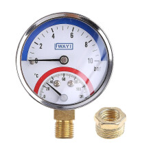 (G3 4) Combined Pressure & Temperature Gauge compatible with Gas & Water Range 0-10 Bar 0-120 -wf