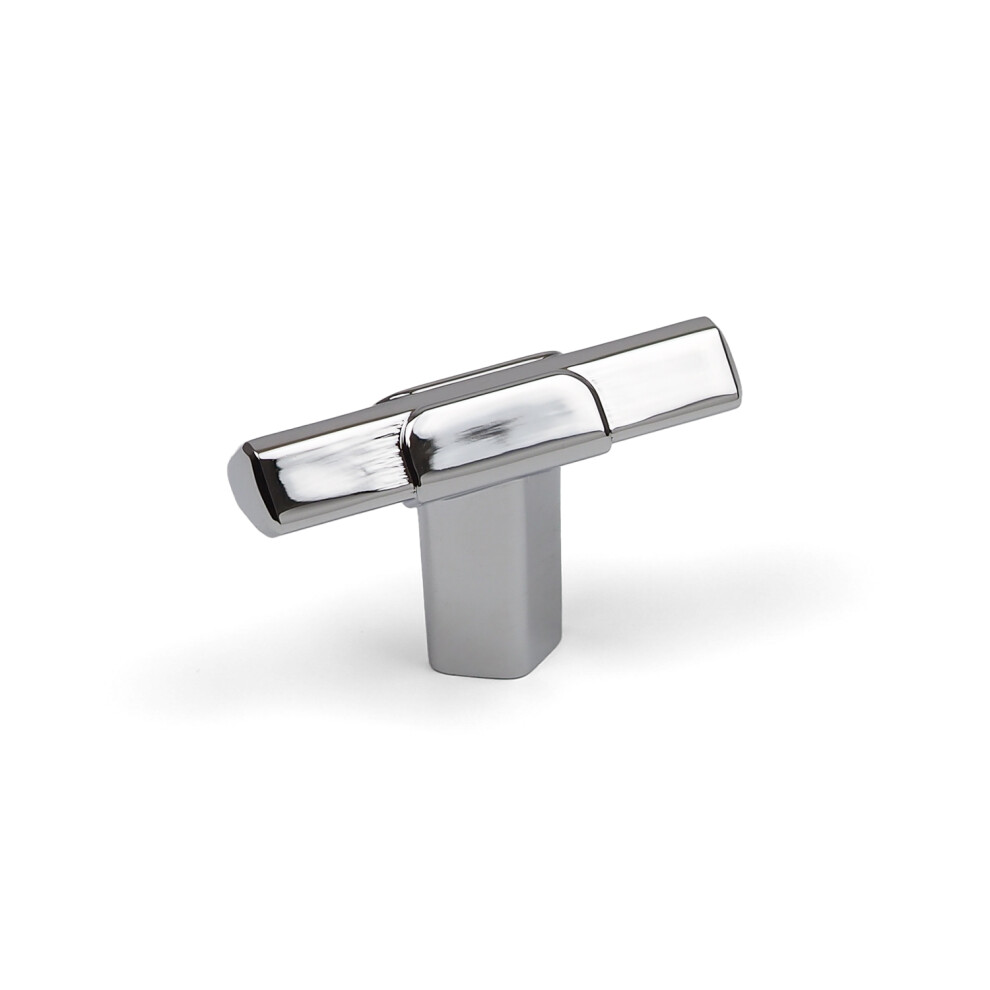 (45Mm Knob) Polished Chrome 45Mm T-Bar Knob & Matching 160Mm Triangle Handle 5056767302982