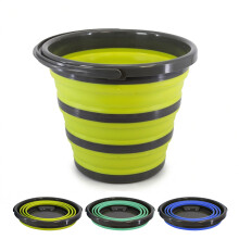 GEEZY Collapsible Bucket with Lid 10L Silicone Foldable Bucket Camping Mop Car Wash