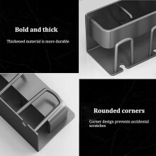(4 Slots, Black) Toothbrush Holder Wall Mounted, Bathroom Organizer compatible with Toothbrush/toothpaste/cups