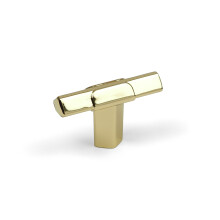 (45mm Knob) Polished Brass Gold 45mm T-Bar & Matching 160mm Triangle Handles
