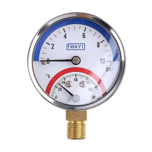 (G 1 2) Combined Pressure & Temperature Gauge compatible with Gas & Water Range 0-10 Bar 0-120 -wf