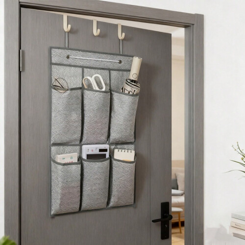 6 Pocket Over Door Shoe Organizer Hanging Storage Rack 2