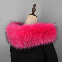 (80cm, Light Gray) Faux Raccoon Fur Scarf Winter Hood Fur Decor Shawl Multicolor Fake Fur Scarf Winter Coat Fur Collar