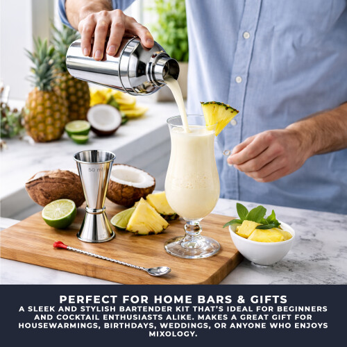 7 Piece Cocktail Making Kit Stainless Steel 1