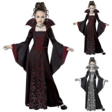 (120cm, Black Red) Vampire Costume Children's Girls Halloween Carnival Party Percompatible withmance Clothing