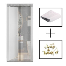 (120cm * 210cm, Gray) Instants Magnetic Screen Door Net Reincompatible withced Magnetic Screen Door Net compatible with Bedroom