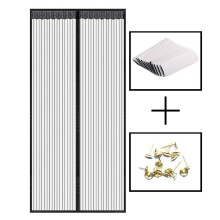 (110cm * 210cm, Black) Instants Magnetic Screen Door Net Reincompatible withced Magnetic Screen Door Net compatible with Bedroom