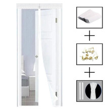 (110cm * 210cm, White Storage Belt) Instants Magnetic Screen Door Net Reincompatible withced Magnetic Screen Door Net compatible with Bedroom