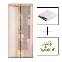 (90cm * 210cm, Brown) Instants Magnetic Screen Door Net Reincompatible withced Magnetic Screen Door Net compatible with Bedroom