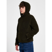 JACK PYKE Childrens Junior Sherpa Fleece Hoodie Dark Olive M