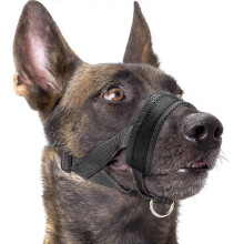 (L, Black) Nylon Soft Dog Muzzle, Anti-bit, Anti-bark, Anti-chew, Adjustable Ring (xl, Black)