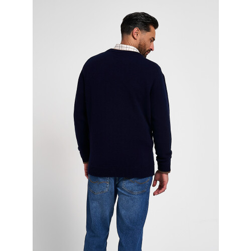 JACK PYKE JACK PYKE Ashcombe 100% Lambswool V-Neck Jumper Pullover Navy Small