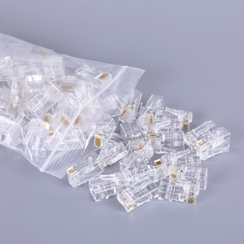 RJ45 Cat6 UTP connector socket unshielded gold plated 100 1