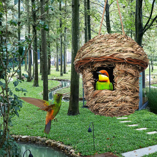 Hummingbird House Hand Woven with Lanyard 2