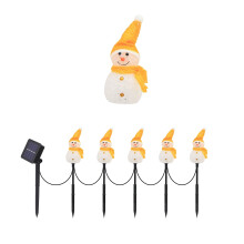 Guirlande lumineuse solaire de Noël pour allée extérieure, lot de 5 guirlandes LED bonhomme de neige à piquer, étanche, pour allée, jardin,
