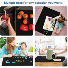 (60 X 50 CM, Blue) Extra Large Silicone Mat Heat Resistant Sheet Waterproof Pad Kitchen Counter Protector Vinyl Craft Mats Nonslip Table Placemat