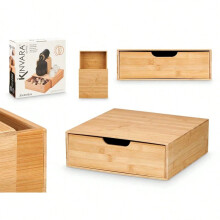 Boîte de rangement à tiroirs en bambou naturel, organisateur de bureau pour la maison