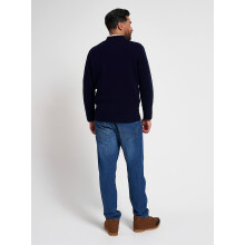 Jack Pyke Ashcombe 100% Lambswool Zip Knit Jumper Pullover Navy Blue Small