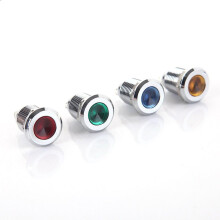 (220V, Yellow) 1 Pc 12mm 6/12/24/220v Mini Signals Power Supply Led Metal Indicator Light Lamp