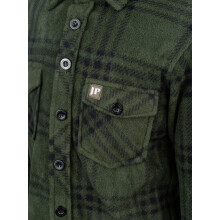 JACK PYKE Junior Polar Fleece Shirt Green Check Large