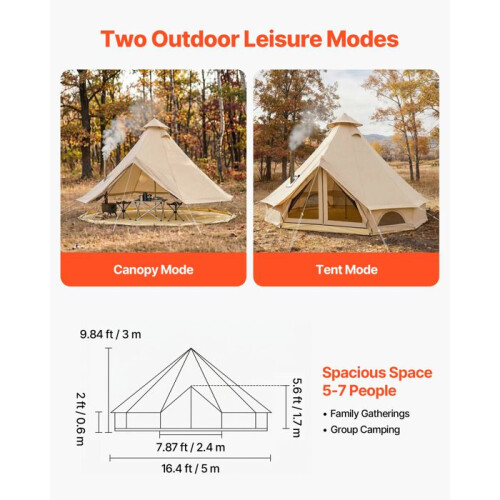 Tenda - DUOKU - 121268 - 7 posti - Ø 5 m - Altezza 3 m 2