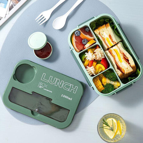 Extra Large 4-Compartment Leakproof Bento Box Food-Grade 1