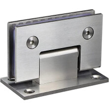 Frameless Glass Door Hinges Shower Room Accessories 90 Degree Glass Door Hinge Hinge Stainless Steel Bathroom Clip (sliver)(1pcs)