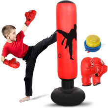 Punching Bag compatible with Kids. Inflatable Boxing Bag . Kids Boxing Practice Set . Instant Rebound