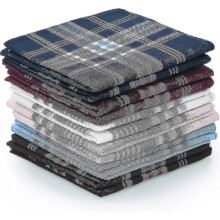 Men's Handkerchiefs, 12 Pack Gents Hankies, Mens Premium Handkerchiefs Cotton White Pocke