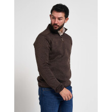 JACK PYKE Melange Quarter Zip Fleece Long sleeve Brown Fleck Medium