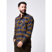 JACK PYKE Bleasdale Flannel Shirt for Men Navy Russet X-Large