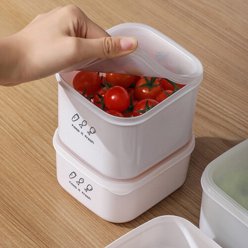 RFUGUG Stackable White Plastic Lunch Box 700ml and 900ml 1