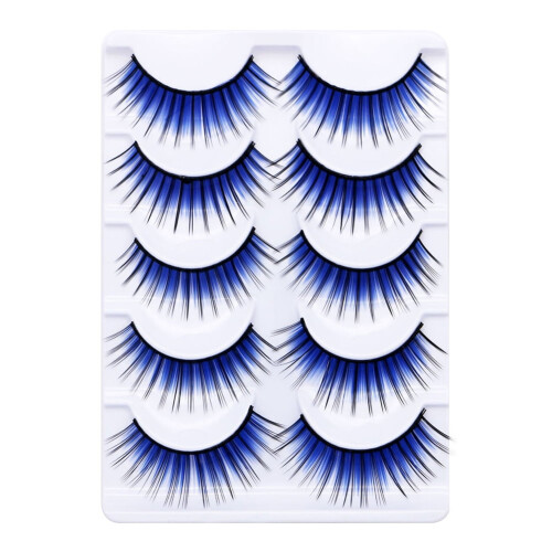 Fake Eyelashes Colorful Long Thick 5 Pairs 2