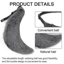 (grey) Faux Fur Animal Big Tail Fox Cat Dog Wolf Tail Set Halloween Party Costume Accessory
