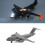 (Grey) 1/32 C17 Transport Plane Pull Back Music Led Model Table Decor Kids Toy Gift 1