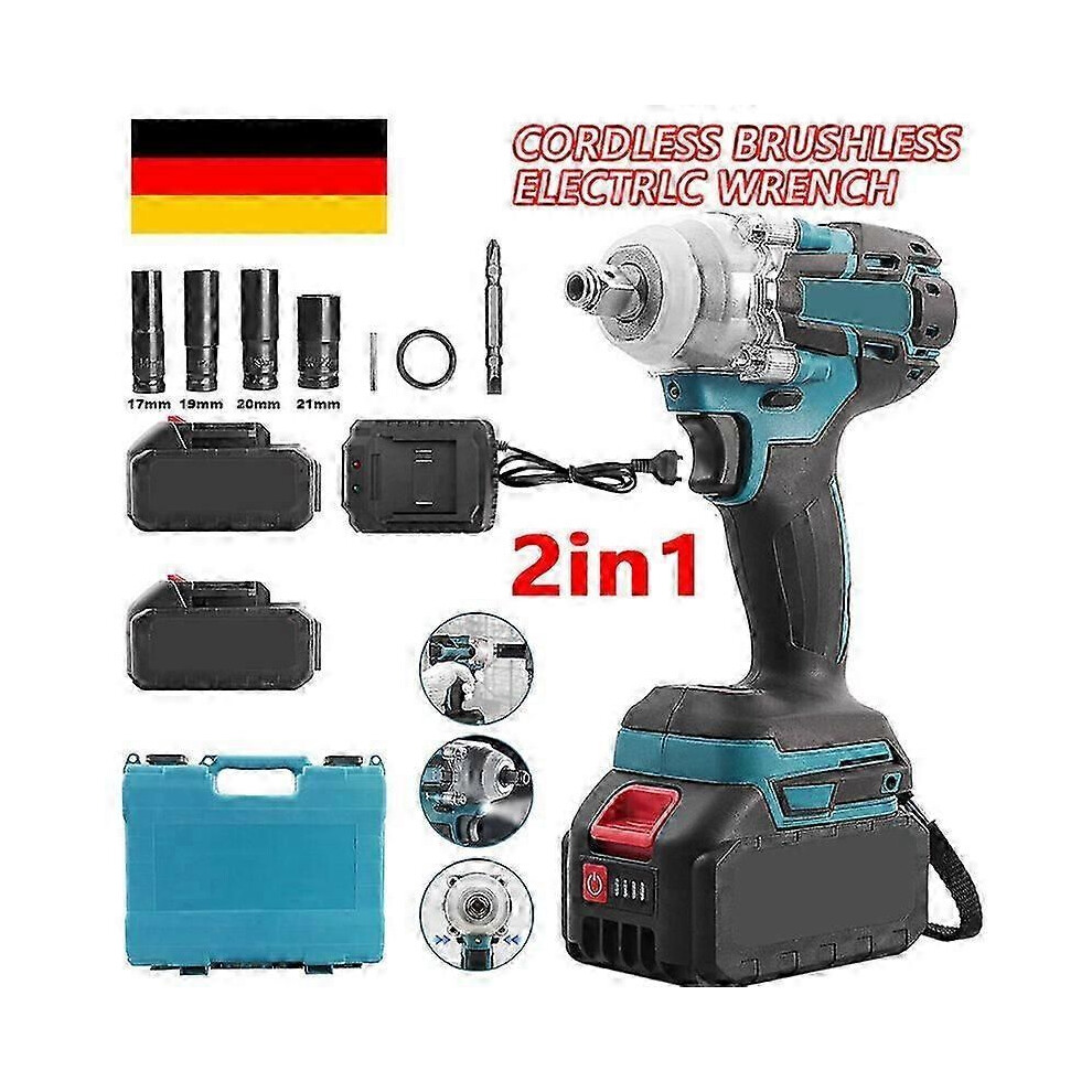 520Nm 18V Makita Akku Schlagschrauber Ratschen Akkuschrauber Brstenloser+2 Akku 25-26S 3036361800536