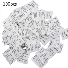 100 Packets Non-Toxic Silica Gel Desiccant Pack Moisture Absorber Dehumidifier compatible with Kitchen Food Spices Jewelry Shoes