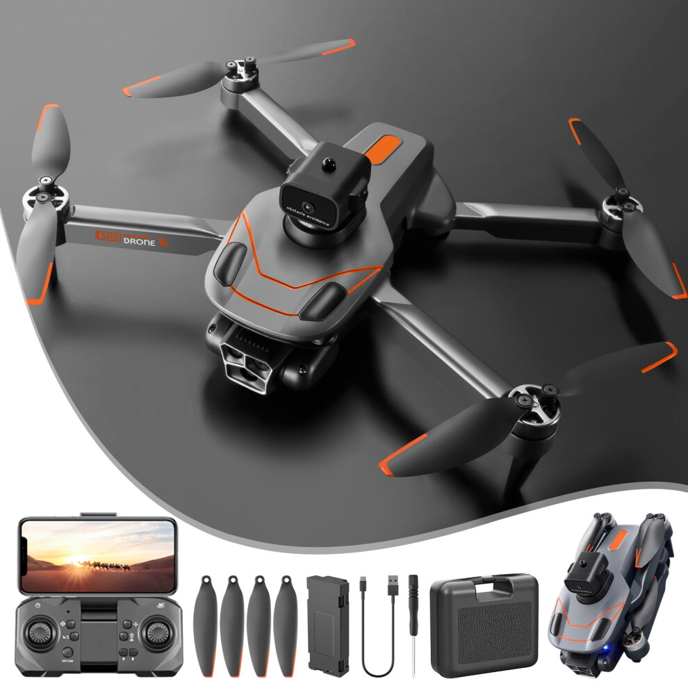 Brushless Motor Fpv Drone With 3 Cameras Gray 9336866852455