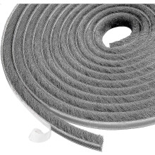Windproof And Dustproof Self Adhesive Brush Seal compatible with Movable Windows And Doors - 10m Brush Strip, 9mm Width X 9mm Height, Gray