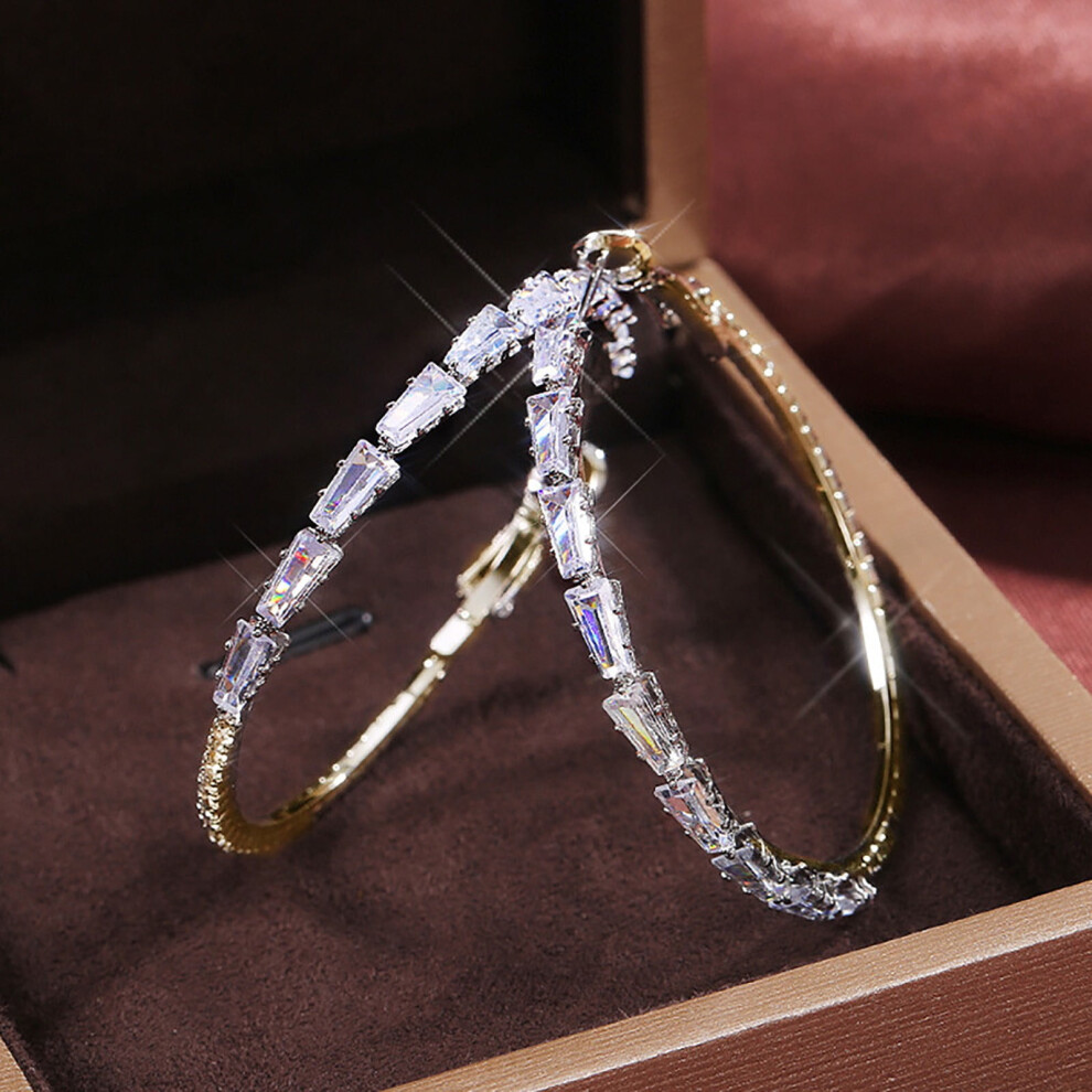 VOSS Large Hoop Rhinestone Earrings Gold Silver 1 Pair-image-OPC-PVXPZGR-NEW
