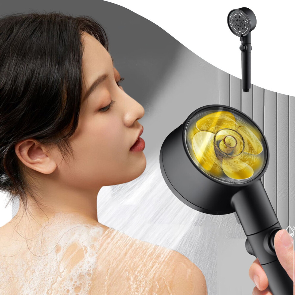 Wjsxc Turbo Shower Head Black With 5 Modes And Water Stop 9336866856194