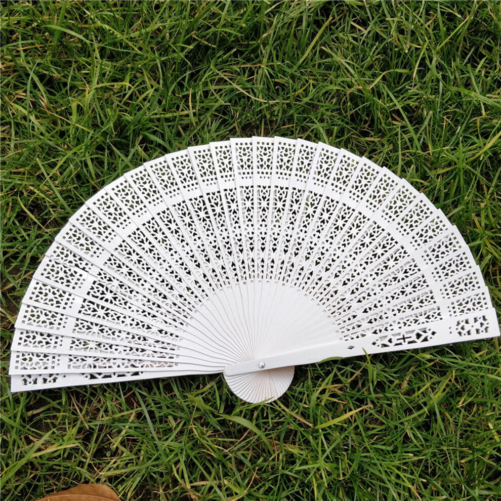 Chinese Wooden Folding Fan With Carved Design 9336866856439