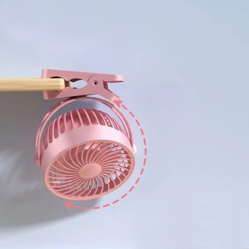 Wjsxc Clip-On Desk Fan Usb Rechargeable Pink 9336866861013
