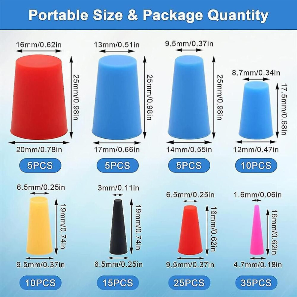 100Pcs Silicone Rubber Tapered Plug, High-Temperature Resistant Rubber Stoppers Compatible With Hole Plugs, Spr 3401241415580