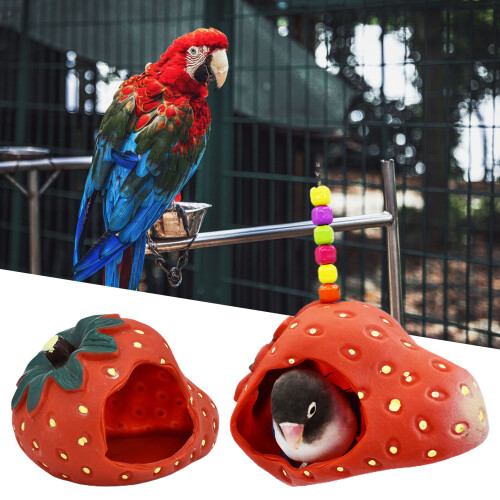Bird Nest Hammock Strawberry Shape for Parrots 2