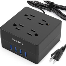 Power Strip with USB Surge Protection 9.8 ft 4 Outlets 4