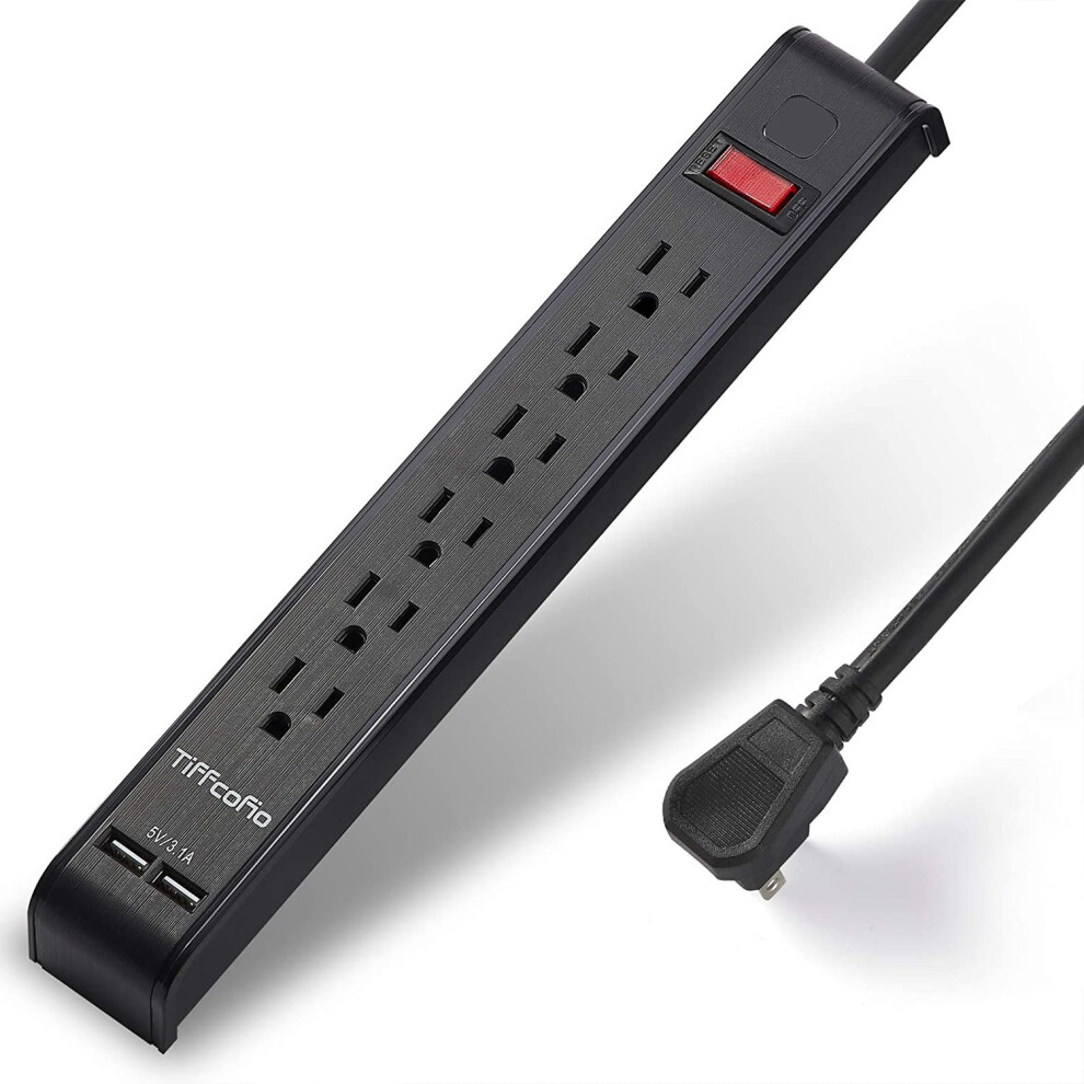 Power Strip Surge Protector 6 Outlets 2 Usb 10 Ft 917087635547