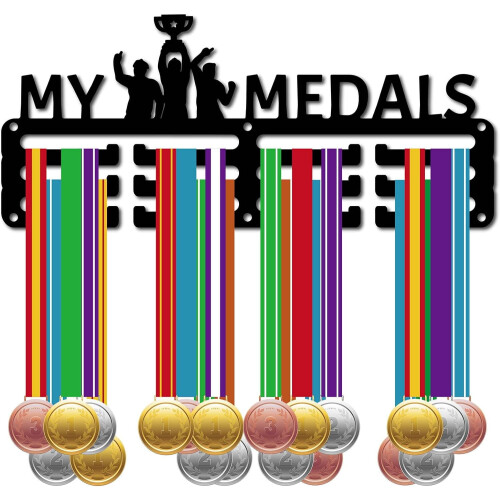 Medal Holder Display Rack Black 11.4 x 4.9 Inch