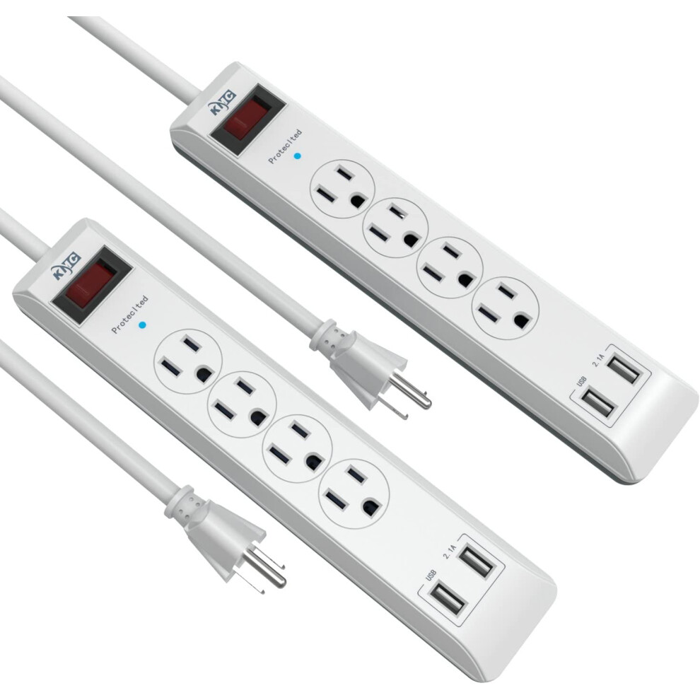 Surge Protector Power Strip 4-Outlet 2-Pack 4-Foot Cord 917087635387